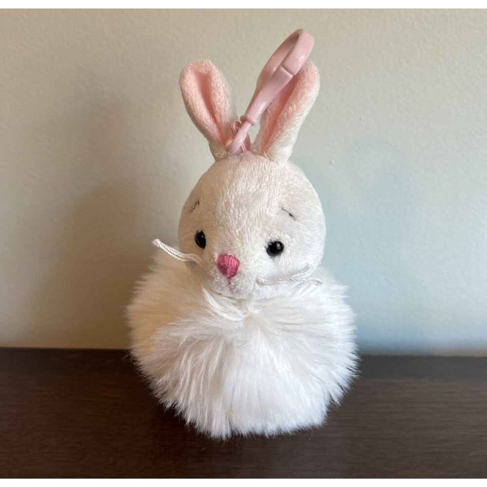 Ganz Bunny Plush Key Clip HE10312 White Rabbit Bag